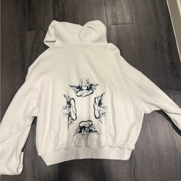 Boys Lie White Hoodie with Pink and Yellow Graphic - Picture 2 of 2